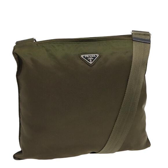 PRADA Shoulder Bag Nylon Khaki - Picture 1 of 9